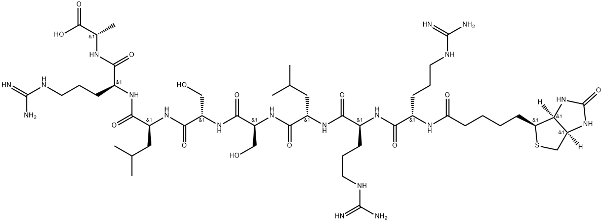 BIOTINYL-ARG-ARG-LEU-SER-SER-LEU-ARG-ALA-OH 结构式