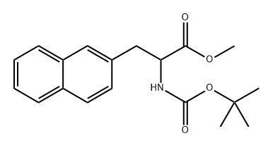 2-(叔丁氧羰基)氨基)-3-(萘-2-基)丙酸甲酯 结构式