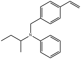 4-乙烯基-N-(1-甲基丙基)-N-苯基苯甲胺 结构式