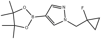 1-[(1-fluorocyclopropyl)methyl]-4-(4,4,5,5-tetramethyl-1,3,2-dioxaborolan-2-yl)-1H-pyrazole 结构式