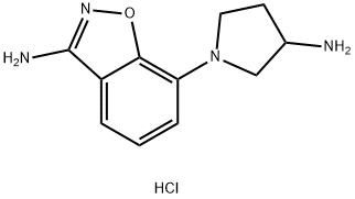 7-(3-aminopyrrolidin-1-yl)benzo[d]isoxazol-3-amine hydrochloride 结构式