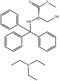 triethylamine methyl (2S)-3-hydroxy-2-[(triphenylmethyl)amino]propanoate 结构式