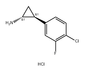 trans-2-(4-chloro-3-fluorophenyl)cyclopropan-1-amine hydrochloride 结构式