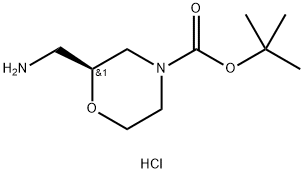 (S)-2-(氨基甲基)吗啉-4-羧酸叔丁酯盐酸盐 结构式