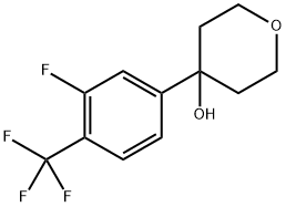 4-(3-fluoro-4-(trifluoromethyl)phenyl)tetrahydro-2H-pyran-4-ol 结构式