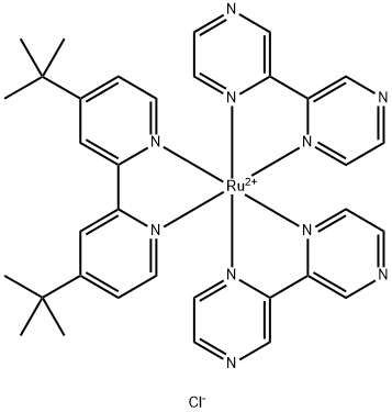 二(2,2'-联吡啶)(2,2'-联(4-叔丁基吡啶))钌二四氟硼酸盐 结构式