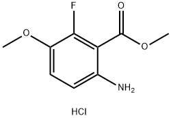 6-氨基-2-氟-3-甲氧基苯甲酸甲酯盐酸盐 结构式