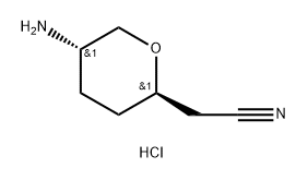 2-((2R,5S)-5-氨基四氢-2H-吡喃-2-基)乙腈盐酸盐 结构式