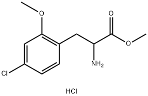 methyl 2-amino-3-(4-chloro-2-methoxyphenyl)propanoate hydrochloride 结构式