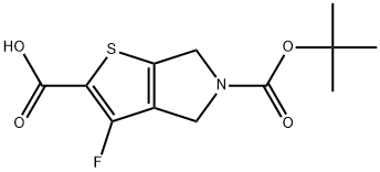 5-(tert-butoxycarbonyl)-3-fluoro-5,6-dihydro-4H-thieno[2,3-c]pyrrole-2-carboxylic acid 结构式