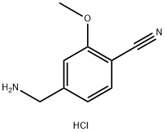 4-(氨甲基)-2-甲氧基苄腈盐酸盐 结构式