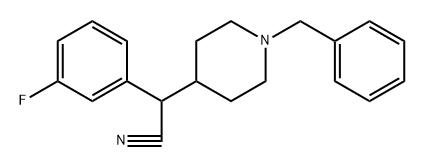 4-Piperidineacetonitrile, α-(3-fluorophenyl)-1-(phenylmethyl)- 结构式