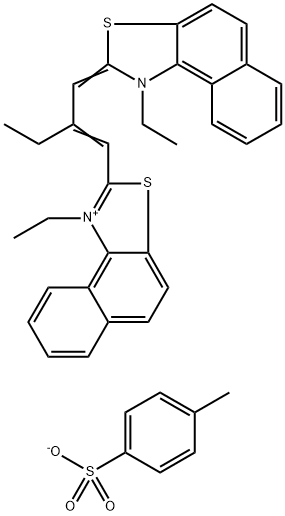 1-乙基-2-[2-[(1-乙基苯并苯并[E][1,3]苯并噻唑-1-鎓-2-基)亚甲基]丁叉亚]苯并[E][1,3]苯并噻唑,4-甲基苯磺酸酯 结构式