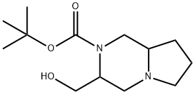 1,1-Dimethylethyl hexahydro-3-(hydroxymethyl)pyrrolo[1,2-a]pyrazine-2(1H)-carboxylate 结构式