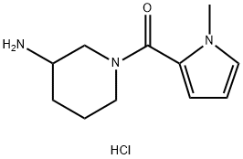 (3-氨基哌啶-1-基)(1-甲基-1H-吡咯-2-基)甲酮盐酸盐 结构式