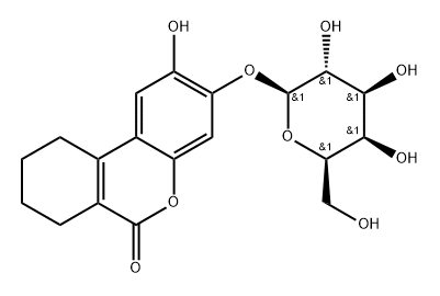 3-(BETA-D-吡喃半乳糖基氧基)-7,8,9,10-四氢-2-羟基-6H-二苯并[B,D]吡喃-6-酮 结构式
