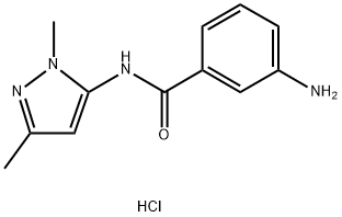 3-氨基-N-(1,3-二甲基-1H-吡唑-5-基)苯甲酰胺盐酸盐 结构式