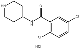 2,5-二氯-N-(哌啶-4-基)苯甲酰胺盐酸盐 结构式