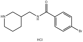 4-溴-N-(哌啶-3-基甲基)苯甲酰胺盐酸盐 结构式