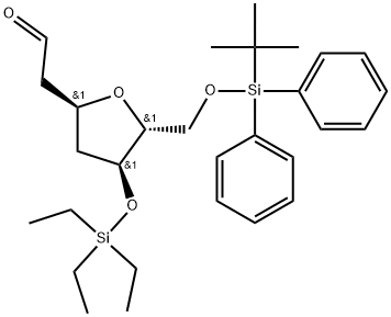 2-((2S,4S,5R)-5-(((tert-butyldiphenylsilyl)oxy)methyl)-4-((triethylsilyl)oxy)tetrahydrofuran-2-yl)acetaldehyde 结构式