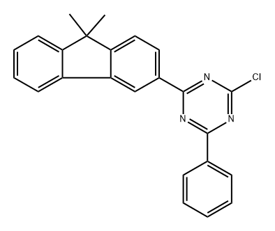 2-Chloro-4-(9,9-dimethyl-9H-fluoren-3-yl)-6-phenyl-1,3,5-triazine 结构式