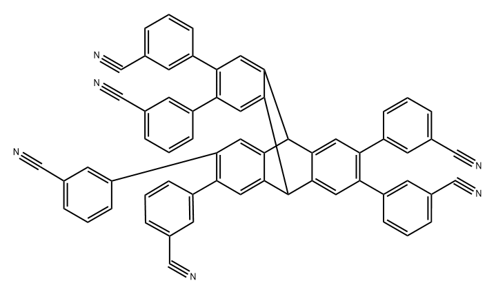 2,3,6,7,14,15-hexakis(3-cyanophenyl)triptycene 结构式