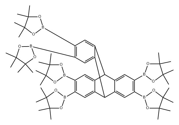 2,3,6,7,14,15-hexakis(boronic acid pinacol ester)triptycene 结构式