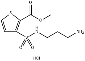3-(N-(3-氨基丙基)氨磺酰基)噻吩-2-甲酸甲酯盐酸盐 结构式