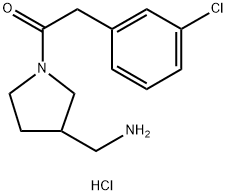 1-(3-(氨基甲基)吡咯烷-1-基)-2-(3-氯苯基)乙烷-1-酮 结构式