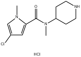 4-氯-N,1-二甲基-N-(哌啶-4-基)-1H-吡咯-2-甲酰胺盐酸盐 结构式