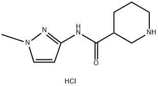 N-(1-甲基-1H-吡唑-3-基)哌啶-3-甲酰胺盐酸盐 结构式