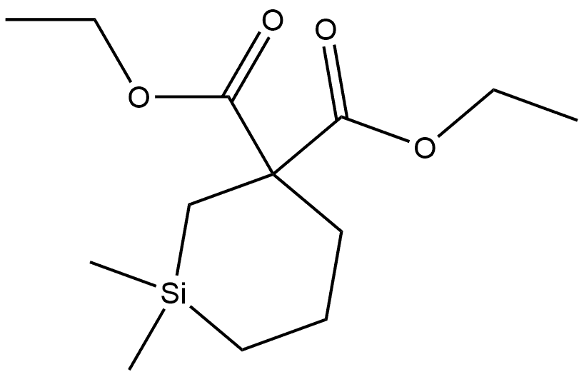 Silacyclohexane-3,3-dicarboxylic acid, 1,1-dimethyl-, 3,3-diethyl ester 结构式