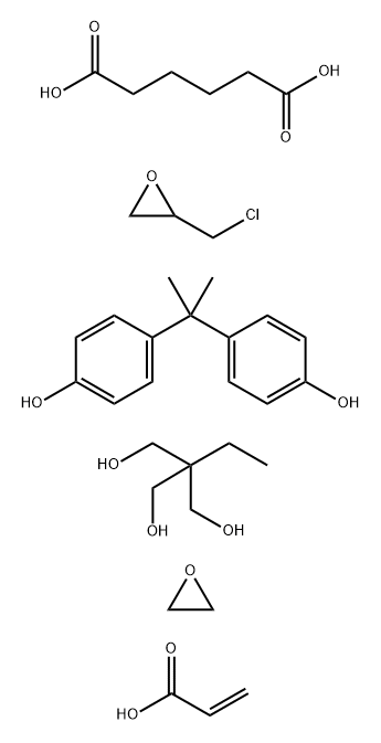 Hexanedioic acid, polymer with (chloromethyl)oxirane, 2-ethyl-2-(hydroxymethyl)-1,3-propanediol, 4,4-(1-methylethylidene)bisphenol and oxirane, 2-propenoate 结构式
