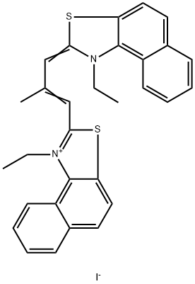 Naphtho[1,2-d]thiazolium, 1-ethyl-2-[3-(1-ethylnaphtho[1,2-d]thiazol-2(1H)-ylidene)-2-methyl-1-propen-1-yl]-, iodide (1:1) 结构式