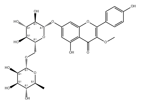 异山柰素 7-芸香糖苷 结构式