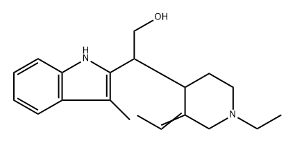 β-(1-Ethyl-3-ethylidene-4-piperidinyl)-3-methyl-1H-indole-2-ethanol 结构式