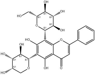 白杨素 6-C-阿拉伯糖 8-C-葡萄糖苷 结构式