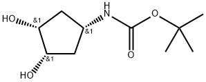 N-[3,4-二羟基环戊基]氨基甲酸叔丁酯 结构式