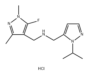 1-(5-fluoro-1,3-dimethyl-1H-pyrazol-4-yl)-N-[(1-isopropyl-1H-pyrazol-5-yl)methyl]methanamine 结构式