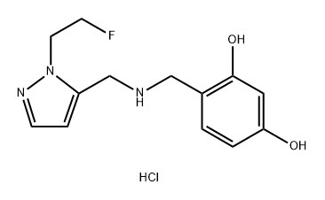 4-[({[1-(2-fluoroethyl)-1H-pyrazol-5-yl]methyl}amino)methyl]benzene-1,3-diol 结构式