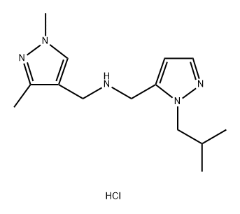 1-(1,3-dimethyl-1H-pyrazol-4-yl)-N-[(1-isobutyl-1H-pyrazol-5-yl)methyl]methanamine 结构式