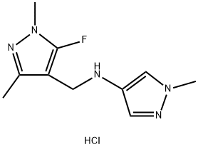 N-[(5-fluoro-1,3-dimethyl-1H-pyrazol-4-yl)methyl]-1-methyl-1H-pyrazol-4-amine 结构式