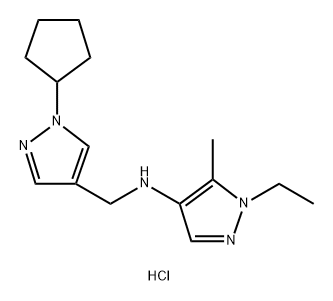 N-[(1-cyclopentyl-1H-pyrazol-4-yl)methyl]-1-ethyl-5-methyl-1H-pyrazol-4-amine 结构式