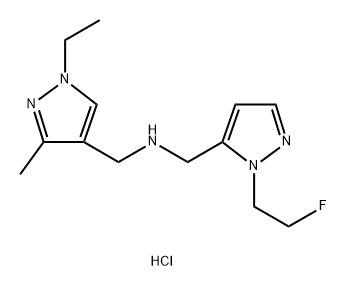 1-(1-ethyl-3-methyl-1H-pyrazol-4-yl)-N-{[1-(2-fluoroethyl)-1H-pyrazol-5-yl]methyl}methanamine 结构式