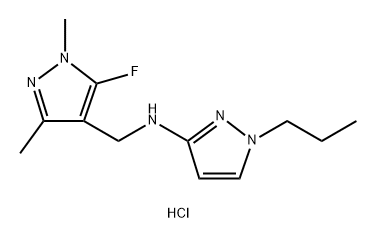 N-[(5-fluoro-1,3-dimethyl-1H-pyrazol-4-yl)methyl]-1-propyl-1H-pyrazol-3-amine 结构式