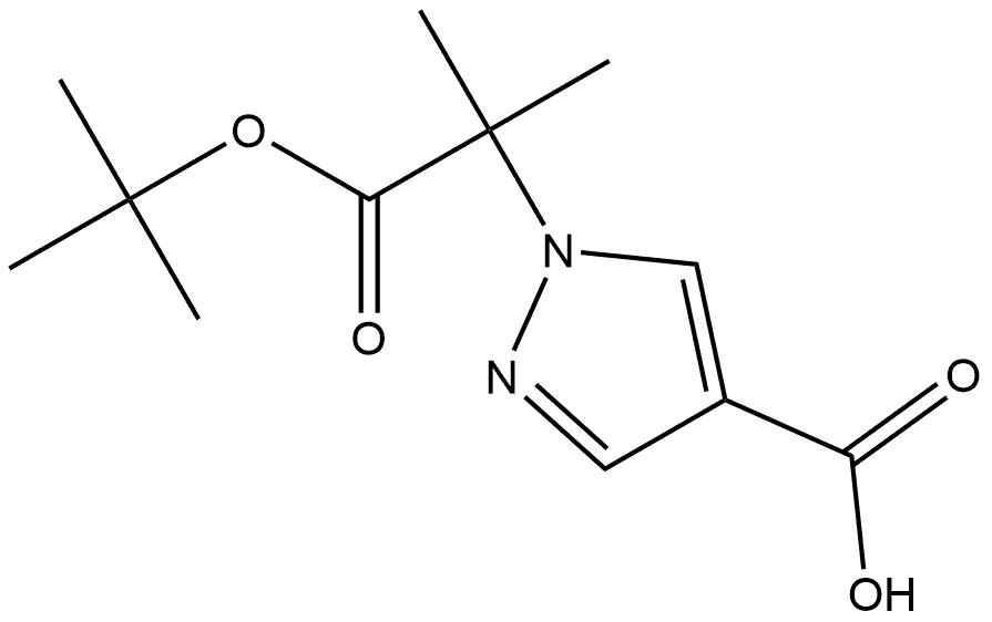 1-(2-tert-butoxy-1,1-dimethyl-2-oxoethyl)-1H-pyrazole-4-carboxylic acid 结构式