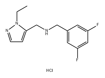 1-(3,5-difluorophenyl)-N-[(1-ethyl-1H-pyrazol-5-yl)methyl]methanamine 结构式