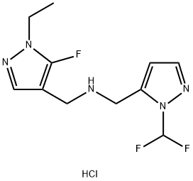 1-[1-(difluoromethyl)-1H-pyrazol-5-yl]-N-[(1-ethyl-5-fluoro-1H-pyrazol-4-yl)methyl]methanamine 结构式