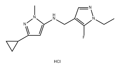3-cyclopropyl-N-[(1-ethyl-5-fluoro-1H-pyrazol-4-yl)methyl]-1-methyl-1H-pyrazol-5-amine 结构式