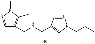 1-(1,5-dimethyl-1H-pyrazol-4-yl)-N-[(1-propyl-1H-pyrazol-4-yl)methyl]methanamine 结构式